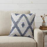 20" Blue Geometric Throw Pillow