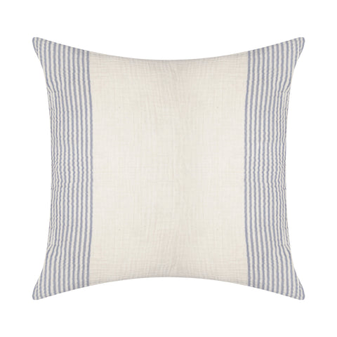 22" Blue Striped Cotton Throw Pillow