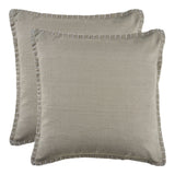 Set of Two Light Gray Cotton Throw Pillow