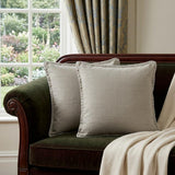 Set of Two Light Gray Cotton Throw Pillow