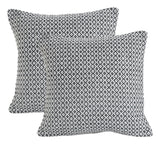 Set of Two Gray Chevron Cotton Throw Pillow
