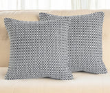 Set of Two Gray Chevron Cotton Throw Pillow