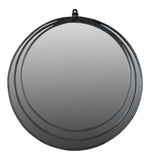 22" Black Round Metal Framed Accent Mirror