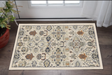 3' X 5' Beige And Blue Floral Area Rug