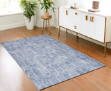 4' X 6' Blue and Ivory Geometric Power Loom Area Rug