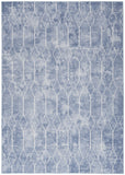 4' X 6' Blue and Ivory Geometric Power Loom Area Rug