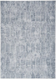 4' X 6' Blue and Ivory Geometric Power Loom Area Rug