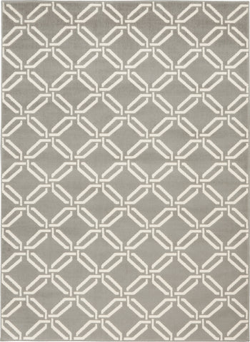 6' X 9' Gray and Ivory Trellis Area Rug