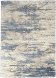 4' X 6' Light Blue Gray and Beige Abstract Shag Area Rug