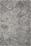 4' X 6' Charcoal and Ivory Wool Geometric Area Rug