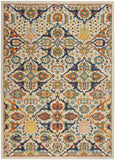 3' X 5' Beige and Blue Floral Power Loom Area Rug