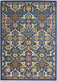 3' X 5' Blue and Beige Floral Power Loom Area Rug
