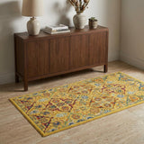 3' X 5' Yellow and Red Floral Power Loom Area Rug