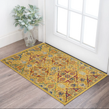 3' X 5' Yellow and Red Floral Power Loom Area Rug