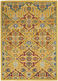 3' X 5' Yellow and Red Floral Power Loom Area Rug