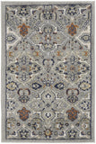 3' X 5' Gray and Ivory Floral Power Loom Area Rug