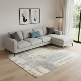 8' X 10' Beige And Gray Abstract Area Rug