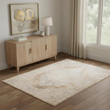 4' X 6' Beige Geometric Area Rug