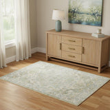 4' X 6' Blue Floral Area Rug