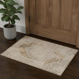 3' X 5' Beige Geometric Area Rug