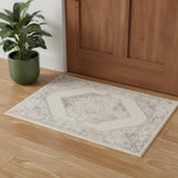 3' X 5' Cream Geometric Area Rug