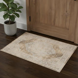 2' X 4' Beige Geometric Area Rug