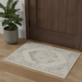 2' X 4' Cream Geometric Area Rug