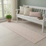 6' Pink And Ivory Floral Runner Rug