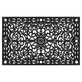 30" X 48" Black Rubber Scrollwork Outdoor Door Mat