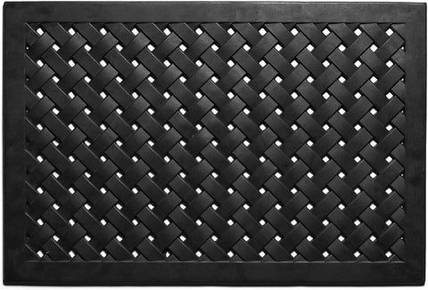 24" X 36" Black Rubber Weave Outdoor Door Mat