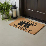 24" X 36" Natural and Black Coir Bear Welcome Outdoor Door Mat