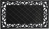 18" X 30" Black Rubber Geometric Outdoor Door Mat