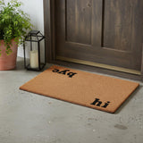 17" X 29" Natural and Black Coir Hi Bye Outdoor Door Mat