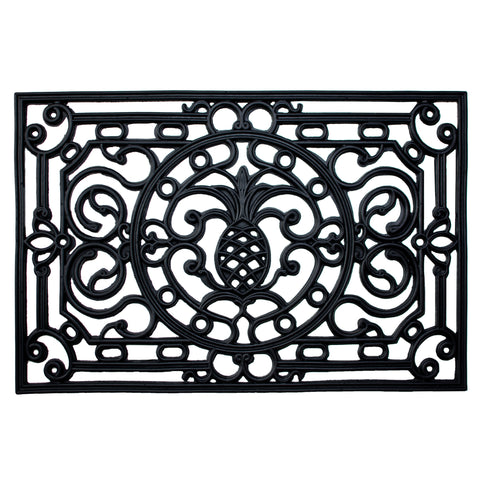 18" X 30" Black Rubber Pineapple Outdoor Door Mat