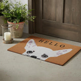 17" X 29" Natural Black and White Coir Chihuahua Hello Outdoor Door Mat