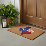 24" X 36" Natural Red White and Blue Coir Texas Outdoor Door Mat