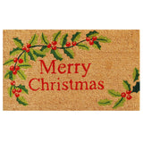 24" X 36" Natural Red and Green Coir Merry Christmas Outdoor Christmas Door Mat