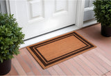 24" X 36" Natural and Black Coir Geometric Outdoor Door Mat