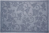 24" X 36" Light Gray Rubber Botanical Leaves Outdoor Door Mat