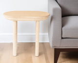 22" Natural Solid Wood Oval Sled End Table