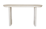 60" Natural Solid Wood Oval Console Table