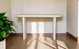 60" Natural Solid Wood Oval Console Table