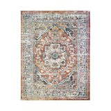 2' X 3' Rust Oriental Distressed Area Rug With Fringe