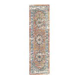 8' Rust Oriental Distressed Runner Rug With Fringe