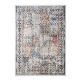5' X 8' Ivory Oriental Distressed Area Rug With Fringe