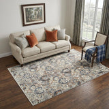 5' X 8' Rust Oriental Distressed Area Rug With Fringe