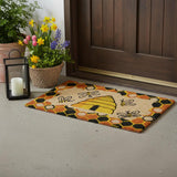18" X 30" Beige and Orange Coir Bees Outdoor Spring Door Mat