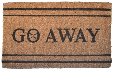 18" X 30" Brown and Black Coir Go Away Outdoor Door Mat