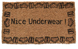 18" X 30" Brown and Black Coir Nice Underwear Outdoor Door Mat