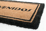 18" X 30" Brown and Black Coir Bienvenidos Outdoor Door Mat